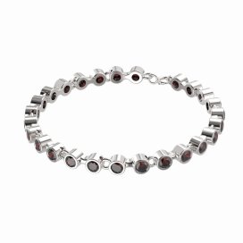 BG náramek přírodní broušený granát   738 Stříbro 925 - rhodium Granát