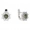 BG earring circular 023-07 - Metal: Silver 925 - rhodium, Stone: Garnet