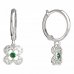 BeKid, Gold kids earrings -830 - Switching on: Circles 12 mm, Metal: White gold 585, Stone: Green cubic zircon