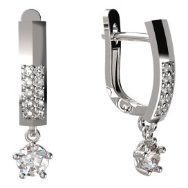 BG zlaté náušnice 874 Bílé zlato - 585 Diamant