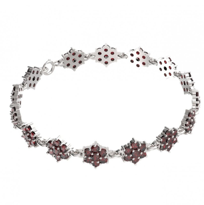 BG náramek 157 Stříbro 925 - rhodium Granát