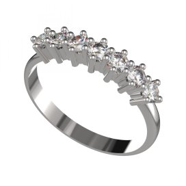 BG zlatý diamantový prsten 008 Bílé zlato - 585 Diamant lab-grown