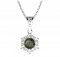 BG pendant circular 230-2 - Metal: Silver 925 - rhodium, Stone: Garnet