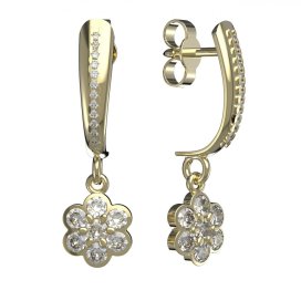 BG zlaté náušnice 866 Žluté zlato - 585 Diamant