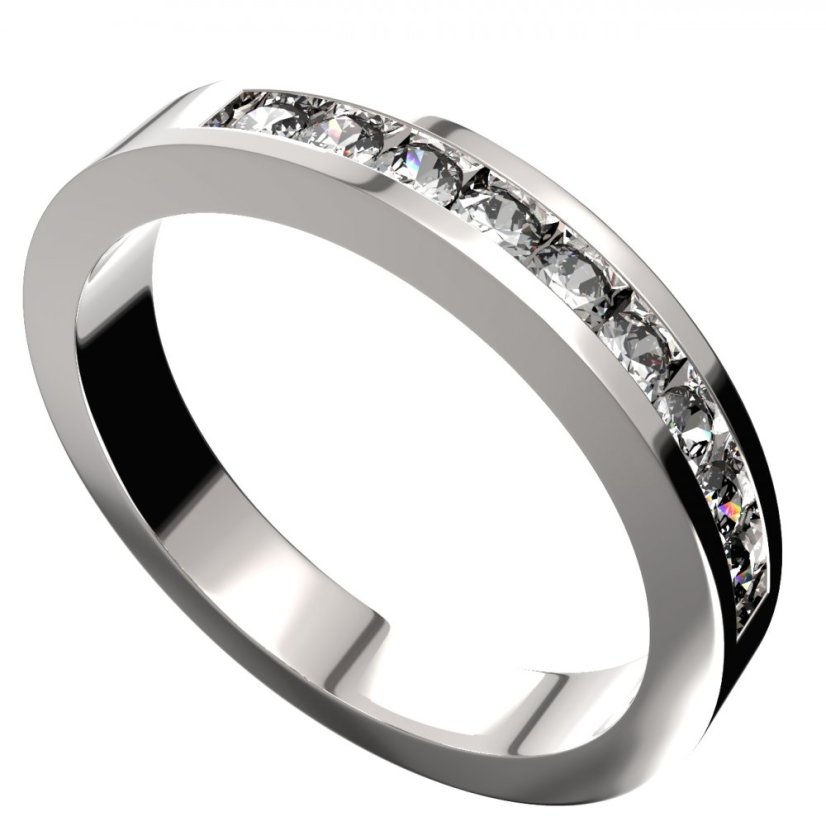 BG zlatý diamantový prstýnek 655 Bílé zlato - 585 Diamant lab-grown