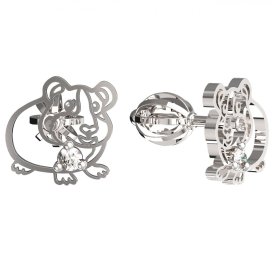BeKid dětské náušnice morče 1204 Bílé zlato - 585 Diamant