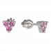 BeKid, Gold kids earrings -776 - Switching on: Screw, Metal: White gold 585, Stone: Pink cubic zircon