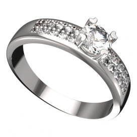 BG zlatý prstýnek 885 F Bílé zlato - 585 Diamant