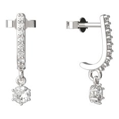 BG zlaté náušnice 1293 Bílé zlato - 585 Diamant