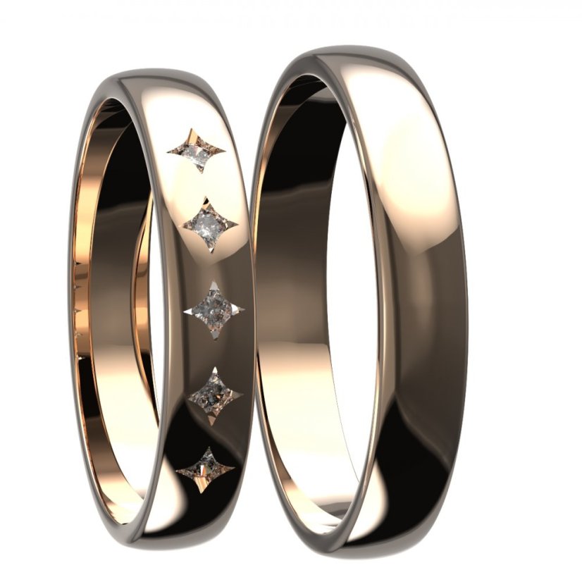 BG zlatý snubní prsten SN09 Dámský Růžové zlato 585 (30-90dní) Diamant