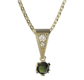 BG vltavín přívěšek 870 Žluté zlato - 585 Vltavín a diamant
