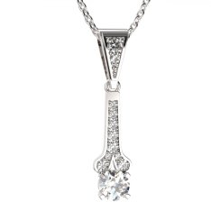 BG zlatý přívěšek  639 Bílé zlato - 585 Diamant