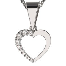 BG zlatý přívěšek srdíčko 1263 Bílé zlato - 585 Diamant