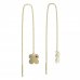 BeKid, Gold kids earrings -828 - Switching on: Chain 9 cm, Metal: Yellow gold 585, Stone: Red cubic zircon