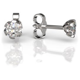 BG zlaté náušnice s diamanty 869 Bílé zlato - 585 Diamant lab-grown