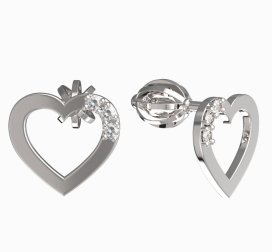 BeKid dívčí náušnice srdíčko 1257 Bílé zlato - 585 Diamant