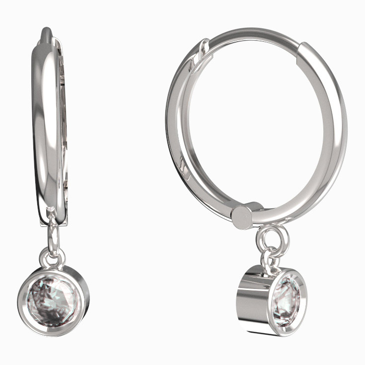 BG zlaté náušnice 770 Bílé zlato - 585 Diamant