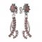 BG garnet earring 501-53 - Metal: Silver 925 - rhodium, Stone: Moldavit and garnet