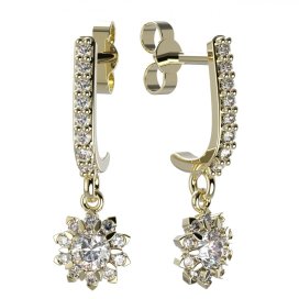 BG zlaté diamantové náušnice 987 Žluté zlato - 585 Diamant lab-grown