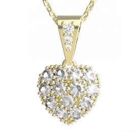BG zlatý diamantový přívěšek srdíčko 1571 Žluté zlato - 585 Diamant lab-grown
