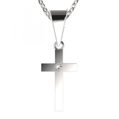 BG zlatý přívěšek křížek 1104 Bílé zlato - 585 Diamant