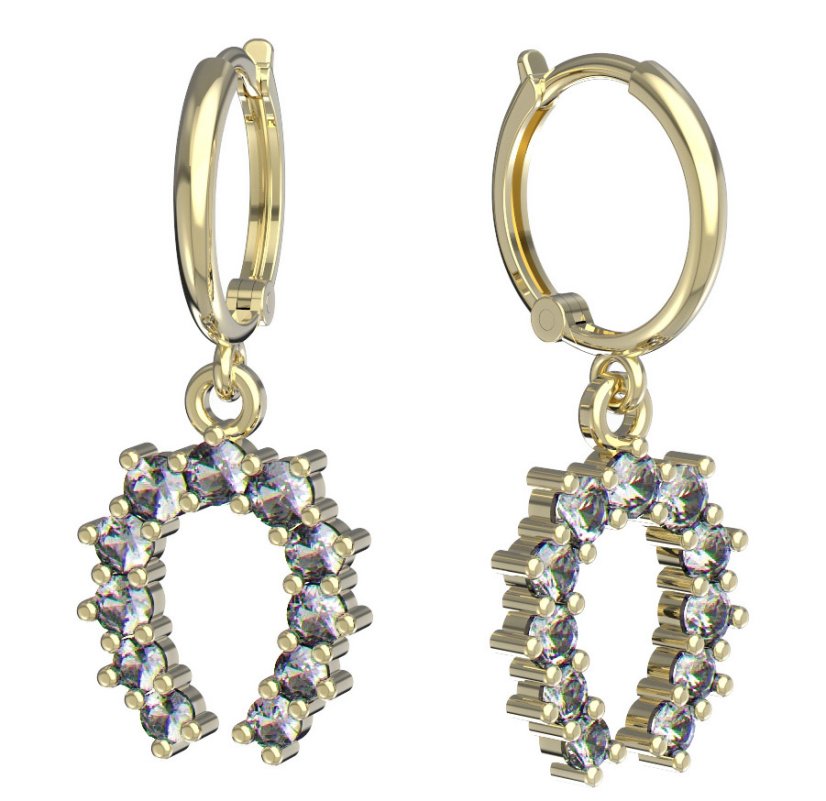 Bg náušnice 001 Žluté zlato - 585 Diamant