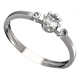 BG zlatý prstýnek 554 L Bílé zlato - 585 Diamant