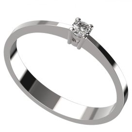 BG zlatý diamantový prstýnek 767 Bílé zlato - 585 Diamant lab-grown