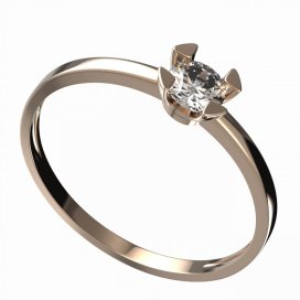 BG zlatý diamantový prstýnek 884 C Růžové zlato 585 (30-90dní) Diamant lab-grown