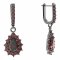 BG drop stone earring 186-94 - Metal: Silver 925 - rhodium, Stone: Garnet