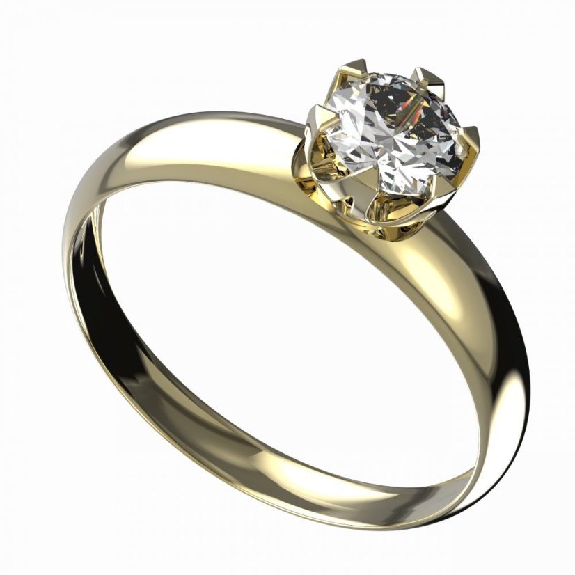 BG zlatý diamantový prsten 872 T Žluté zlato - 585 Diamant lab-grown
