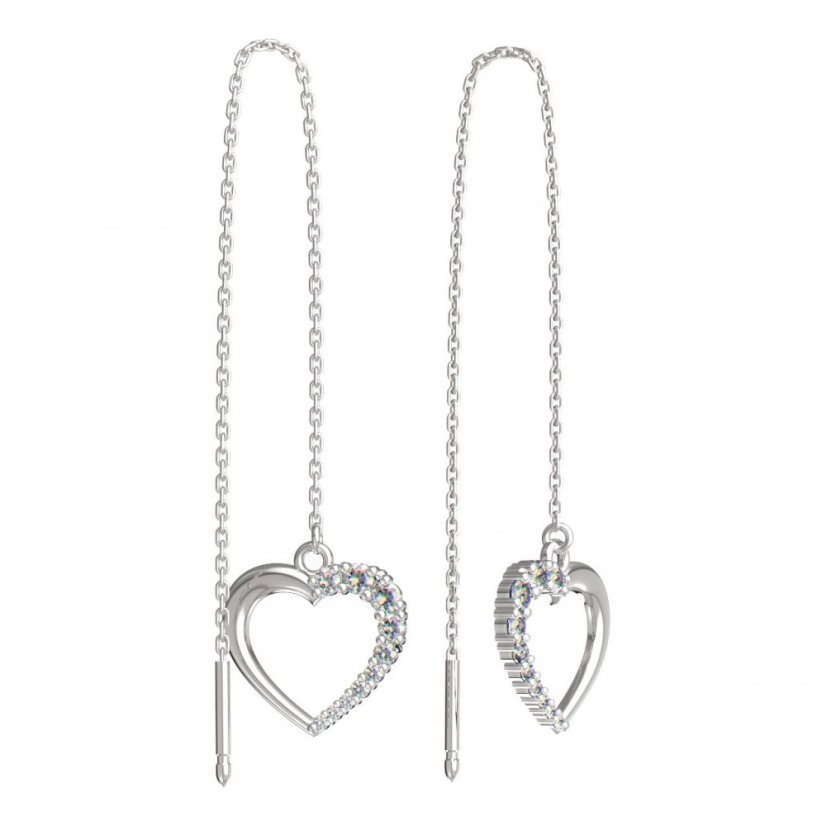 BeKid dívčí náušnice srdíčko 1255 Bílé zlato - 585 Diamant