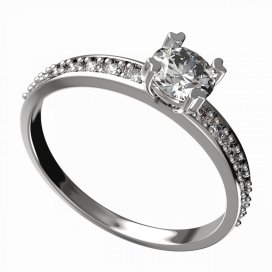 BG zlatý diamantový prstýnek 885 E Bílé zlato - 585 Diamant lab-grown