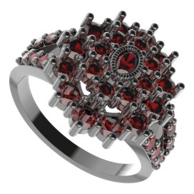 BG prsten oválný 009-Y Stříbro 925 - ruthenium (30-90dní) Granát