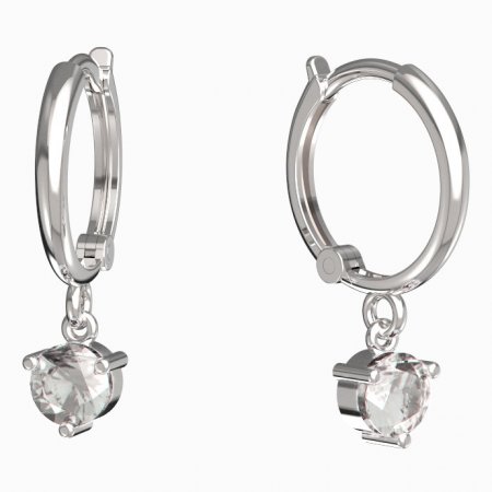 BeKid, Gold kids earrings -782 - Switching on: Circles 12 mm, Metal: White gold 585, Stone: Diamond