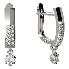 BG zlaté náušnice s diamanty 869 Bílé zlato - 585 Diamant lab-grown