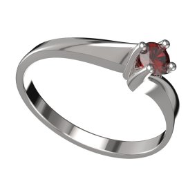 BG zlatý granátový, vltavínový prstýnek 1438 Bílé zlato - 585 Granát