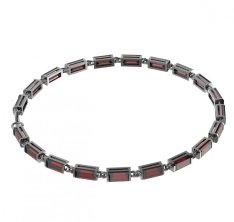 BG náramek 536 Stříbro 925 - ruthenium (30-90dní) Granát