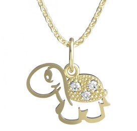 BeKid dětský přívěšek želvička 1187 Žluté zlato - 585 Diamant