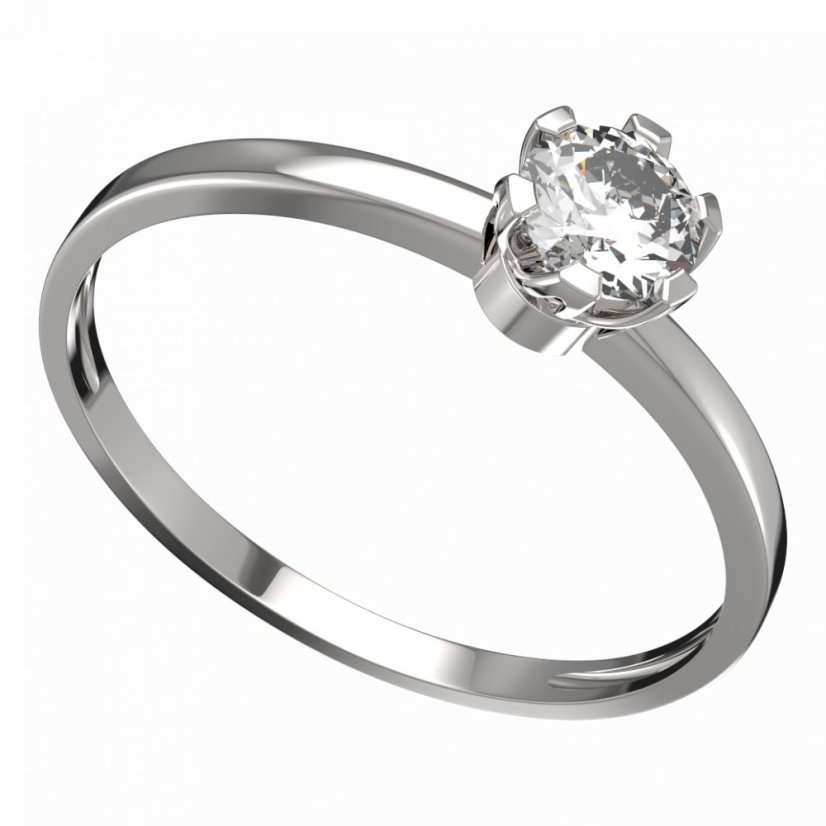 BG zlatý prstýnek 870C Bílé zlato - 585 Diamant