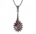 BG pendant oval 516-C - Metal: Silver 925 - rhodium, Stone: Garnet