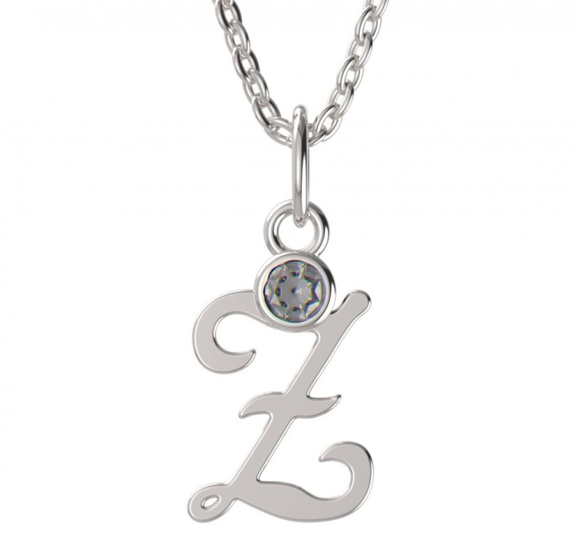 BeKid dětský zlatý přívěsek písmenko Z - 1334 Bílé zlato - 585 Diamant