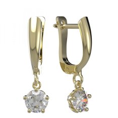 BG zlaté náušnice 875 Žluté zlato - 585 Diamant