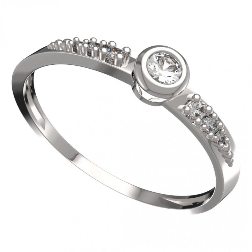 BG zlatý prstýnek 550 D Bílé zlato - 585 Diamant