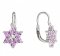 BeKid, Gold kids earrings -090 - Switching on: Circles 15 mm, Metal: White gold 585, Stone: Pink cubic zircon