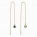 BeKid, Gold kids earrings -101 - Switching on: Chain 9 cm, Metal: Yellow gold 585, Stone: Dark blue cubic zircon