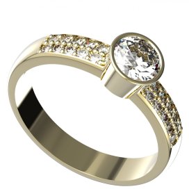 BG zlatý diamantový prstýnek 723 Žluté zlato - 585 Diamant lab-grown