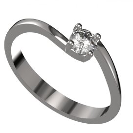 BG zlatý prstýnek 1474 /zásnubní-snubní/ Bílé zlato - 585 Diamant