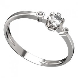 BG zlatý prstýnek 869 L Bílé zlato - 585 Diamant