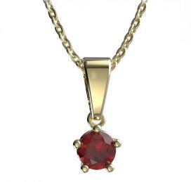 Zlatý přívěsek s červeným zirkonem, žluté zlato 585 – 874 (ZI348740)